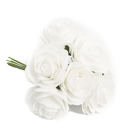 8 Roses Blanches Artificielles