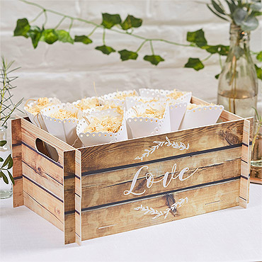 Caisse Carton Effet Bois Cones Confetti