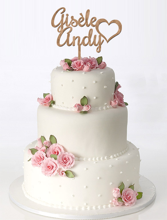 Cake topper personnalisé mariage