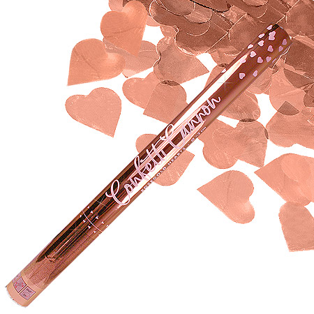 Canon Confetti Géant Coeur Rose Gold 60 cm Sortie Mariés