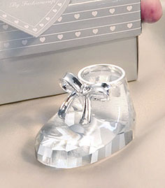 Le Chausson de Bébé en Cristal Boite Cadeau