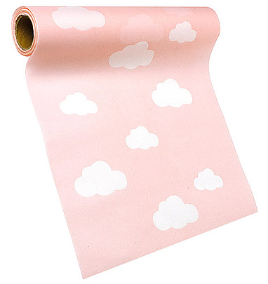 Chemin de Table Baby Shower Rose et Nuages