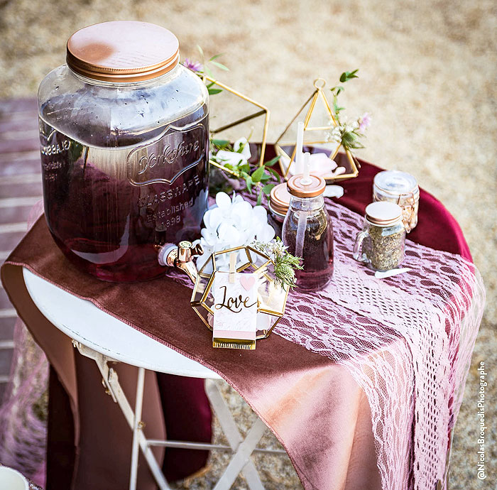 Chemin de table pailleté - Rose Gold - Effet métallisé – La Boite à Dragées