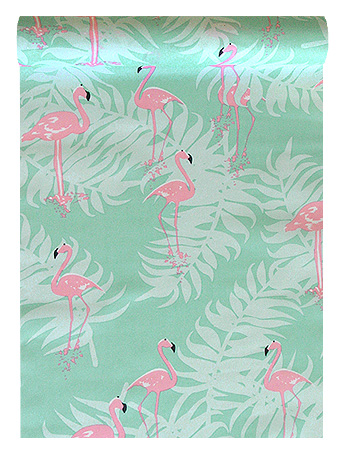 Chemin de Table Flamant Rose Thème Tropical Pas Cher