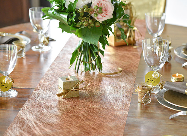 Chemin de Table Fanon Rose Gold