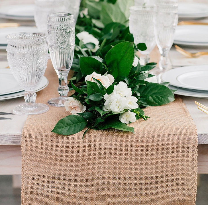 Chemin de Table en Jute Naturelle Beige