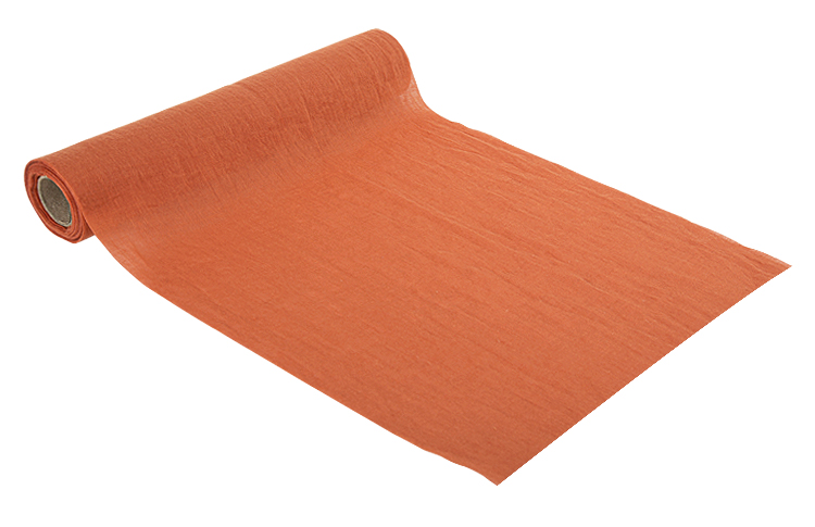 Chemin Table Mousseline Orange Brulee Terracotta