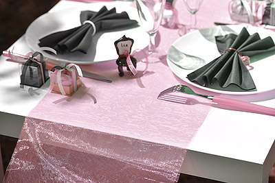 Chemin de Table Organdi rose Pas Cher