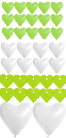 Coffret Ballon Mariage Coeur Discount Vert Anis
