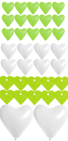 Coffret Ballon Coeur Mariage Vert Anis