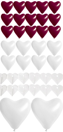 Coffret Ballon Coeur Mariage Bordeaux Discount