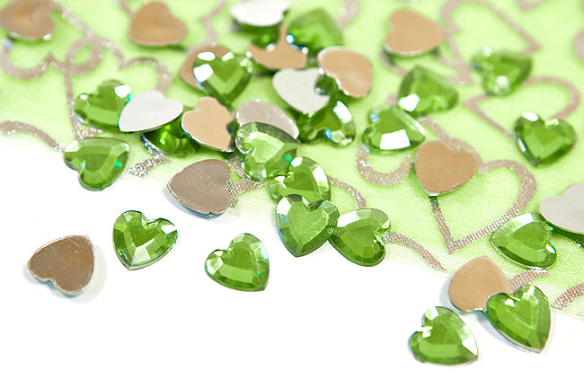 Petit Confetti Coeur Métallique Déco Table Vert Anis