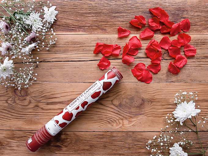 Confettis Tube, 4 x Canon Confettis Coeur Rouge, Lanceur de