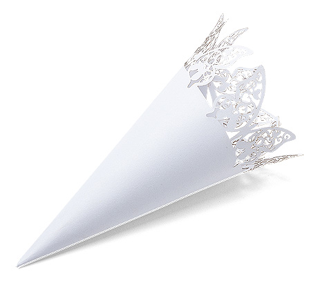 Cornet Papier Papillon Lancer Lavande Mariage