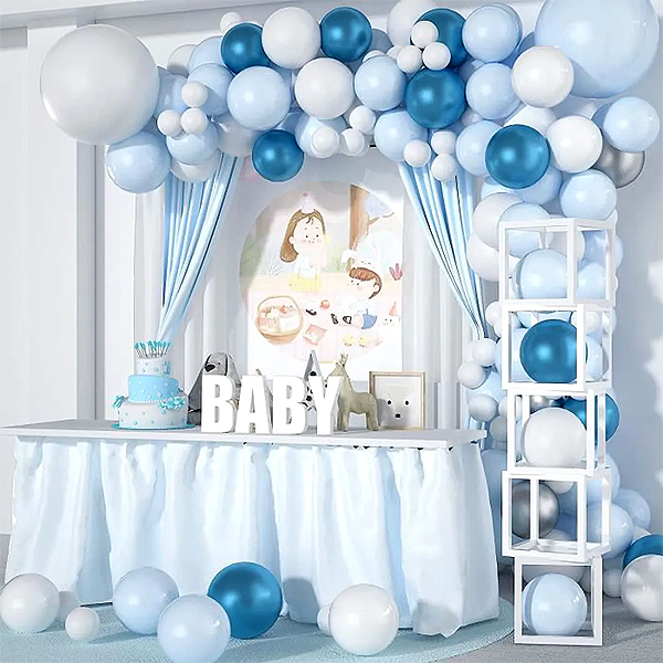Cubes Blanc pour Ballons Décoration Salle Bapteme Baby Shower Anniversaire
