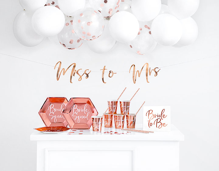 Coffret Evjf Fete Déco Salle Vaisselle Rose Gold