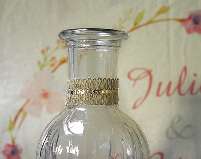 Déco jute bouteille verre rétro