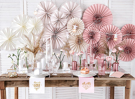 Décoration Mariage Tendance Chic Elegant Blanc et Rose