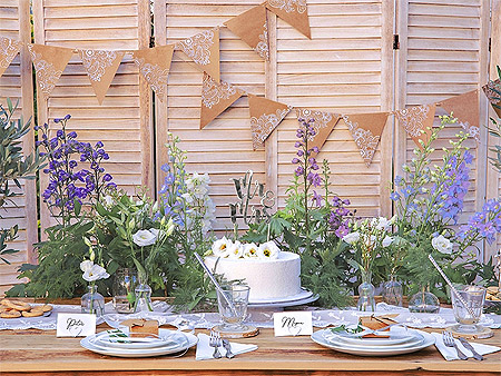 Décoration de Table Fêtes Champêtre Chic Kraft Argenté