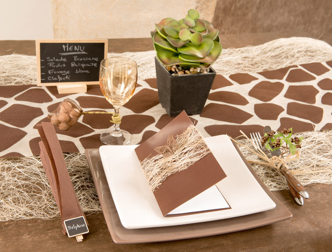 Décoration de Table Chocolat Nature avec Menu