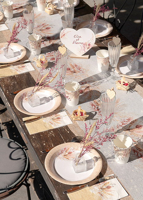 Decoration Table Mariage Bohème Terracotta Coachella Fleurs Séchées