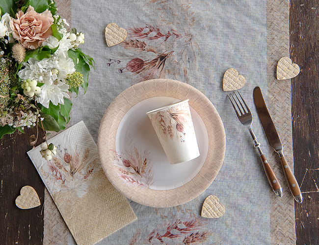 Serviettes en papier 40 ans, déco de table anniversaire blanc & or