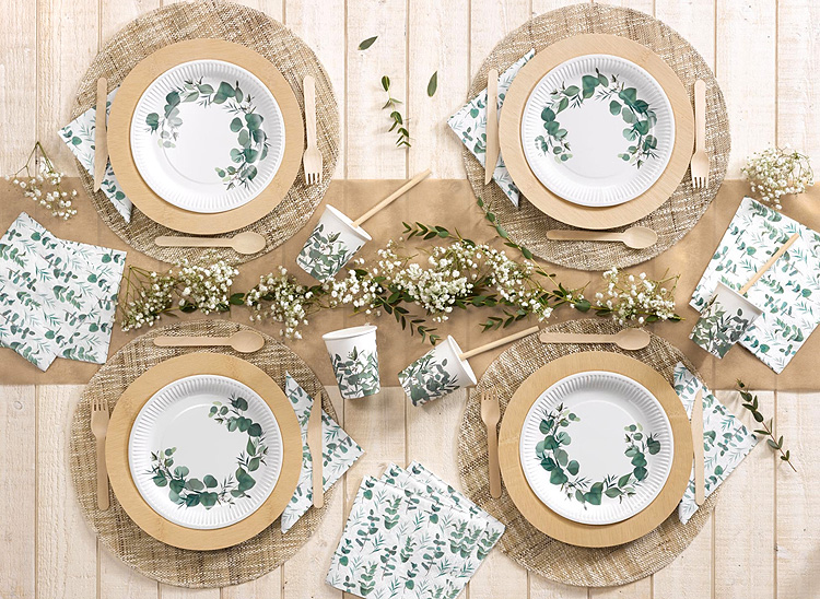 ASSIETTES ANNIVERSAIRE TROPICAL X6