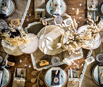 Grand Rond Bois Centre Table Mariage Champêtre