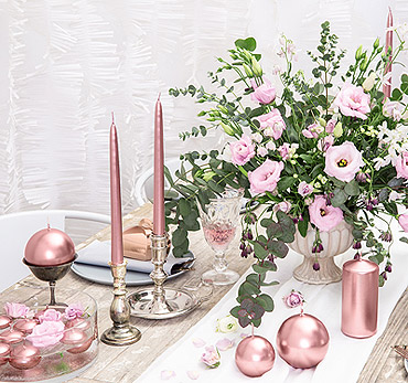 Décoration de table rose gold