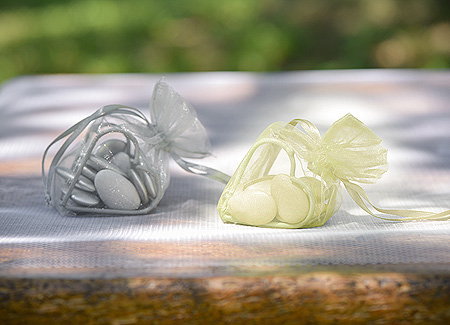 Contenant Boite Dragée Coeur Organza Elégant