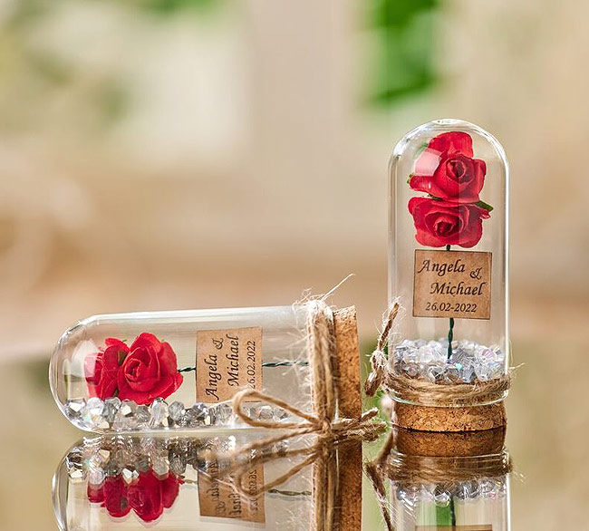 Eprouvette Décoration Florale Cadeau Invités Mariage