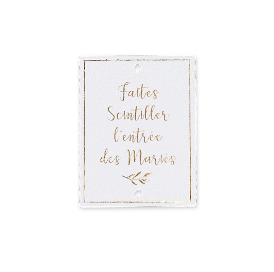 Étiquette pour cierge magique personnalisée perforée, pour feux de bengale  ou bâtons lumineux, mariage champêtre, papier kraft ou blanc -  France