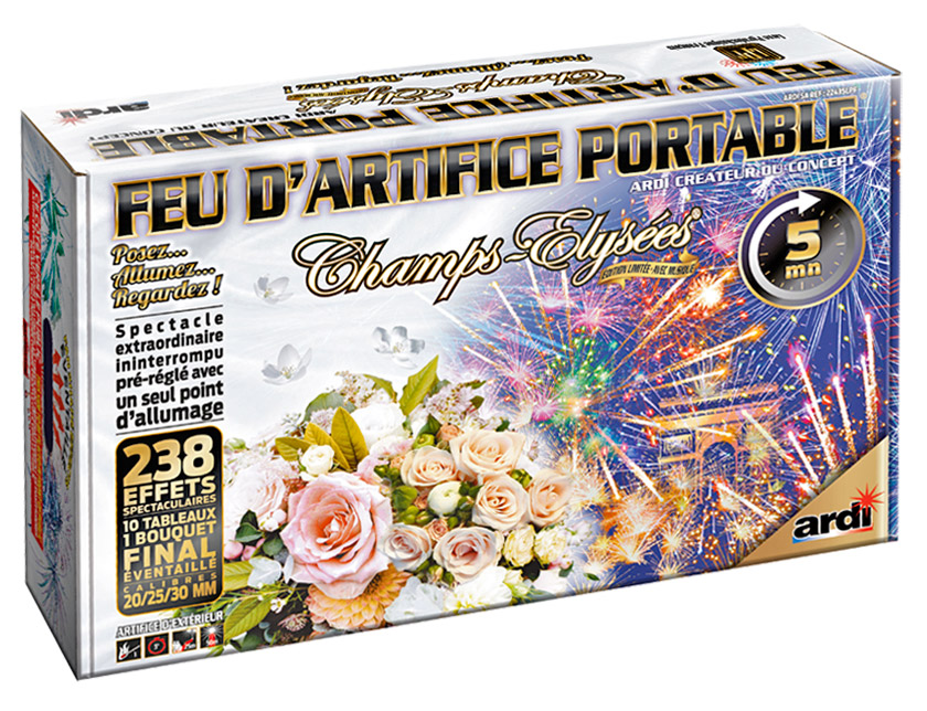 Feu d'artifice automatique Portable Luxe x 5 mn Champs Élysées