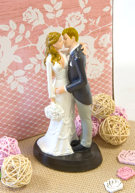Figurine Couple Mariés Bisou Tendre