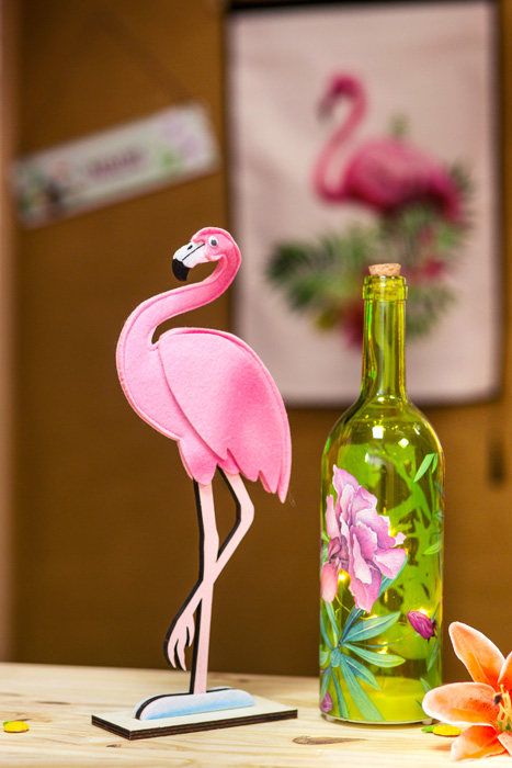 Flamant Rose Deco Tropicale En Feutrine Et Bois Decoration Mariage