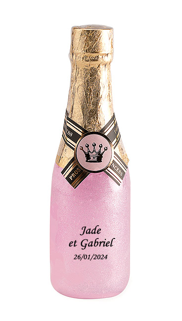 Bouteille Cadeau Gel Douche Champagne Rose Personnalisé
