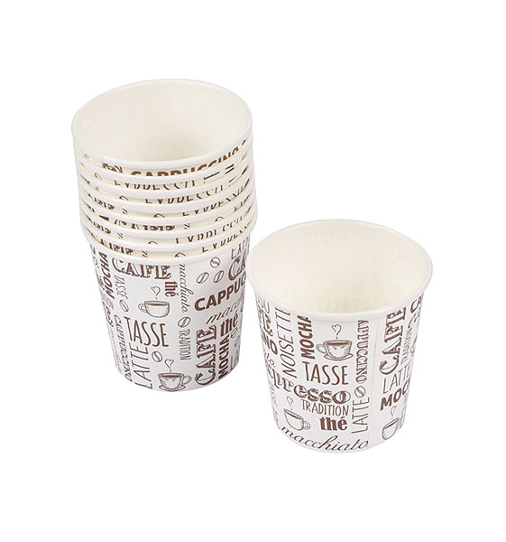 Gobelets Tasses Café Kraft et Blanc 12cl x25