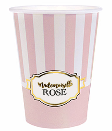 Gobelets Carton Baby Shower Mademoiselle Rose x10