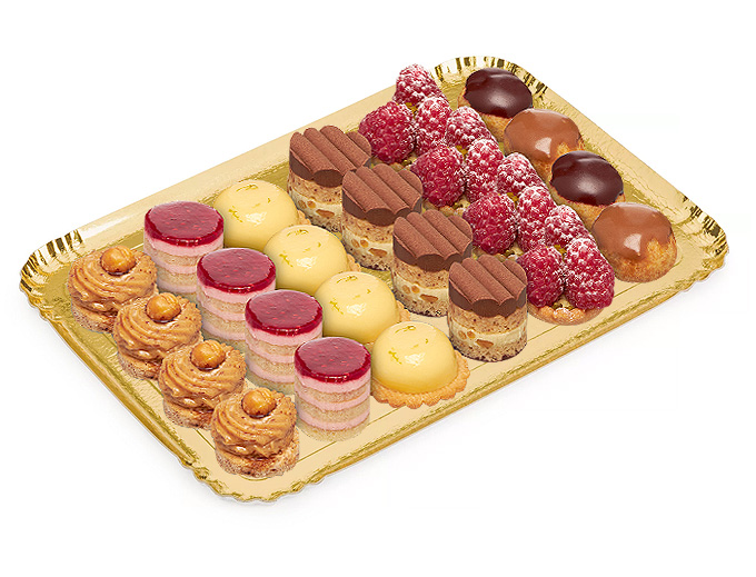 20 Pièces Mini Plateau De Gâteau Circulaire En Carton Doré