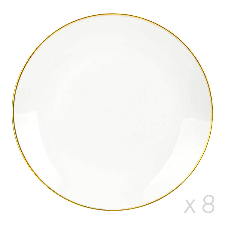 Inspiration - Assiette jetable blanc avec bord en dentelle blanc 19cm (10  pieces)