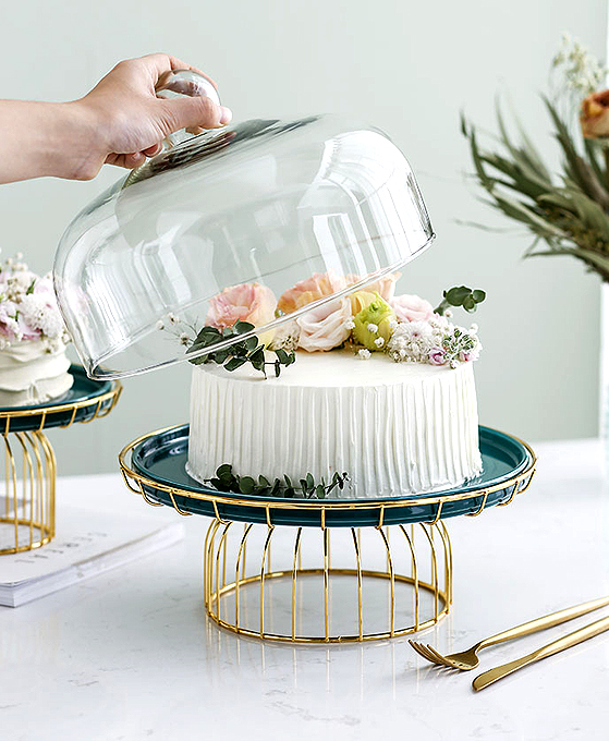 Présentoir à gateaux en verre