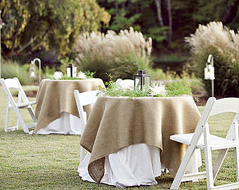 Grande Nappe Jute Ronde Mariage