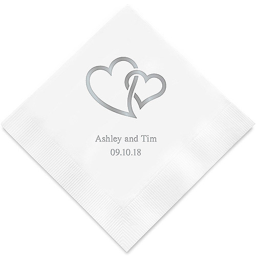 Grande Serviette Table Mariage Amour Argent