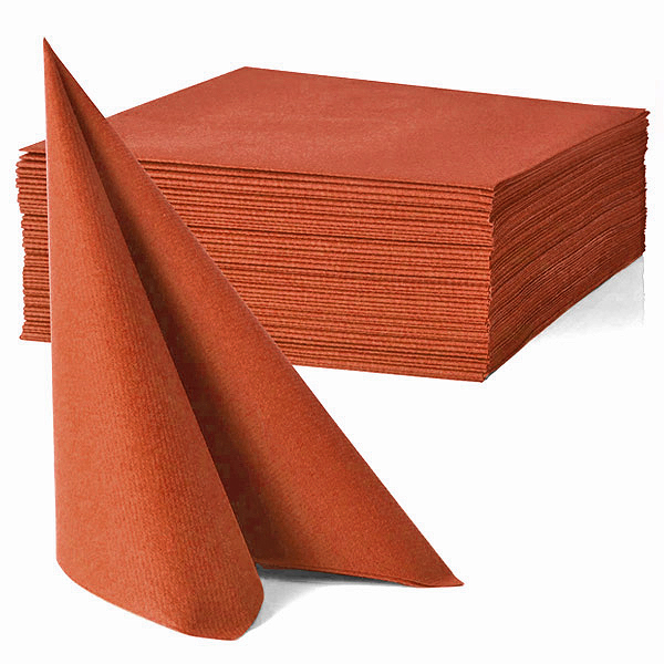 Serviette de table en papier couleur orange 40x40 INFIBRA 1/4