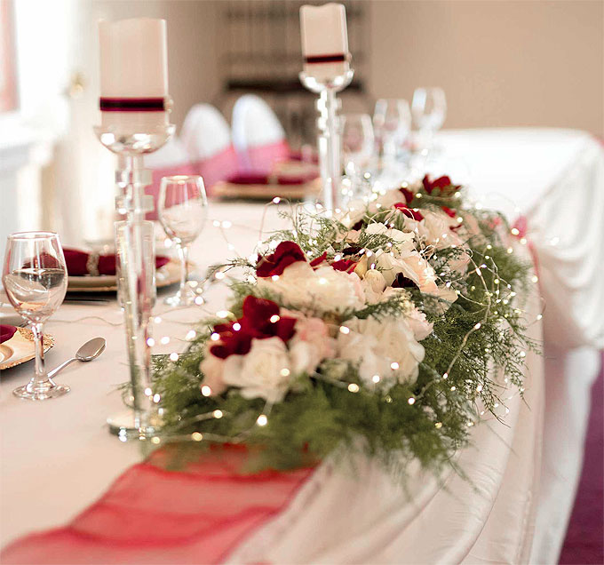 Deco Fleurs Mariage Centre de Table des Mariés avec Leds