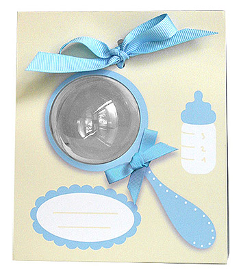 Hochet Baby Shower Garçon Bleu Dragées