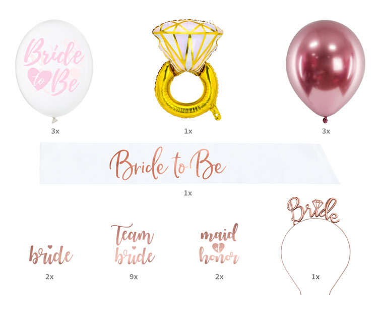 Kit Accessoires EVJF Bride To Be Rose Gold