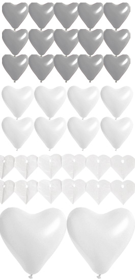 Coffret Décoration Salle Mariage Ballon Coeur Gris