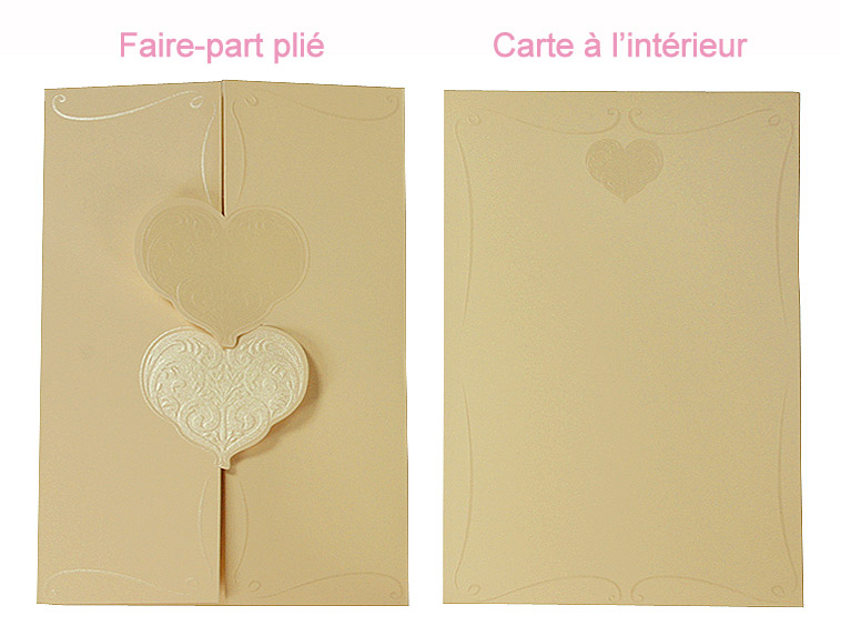 Kit Faire Part Invitations Coeur Mariage Pas Cher