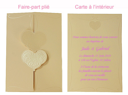 Faire Part Carte Invitation DIY à personnaliser écru ivoire pas cher